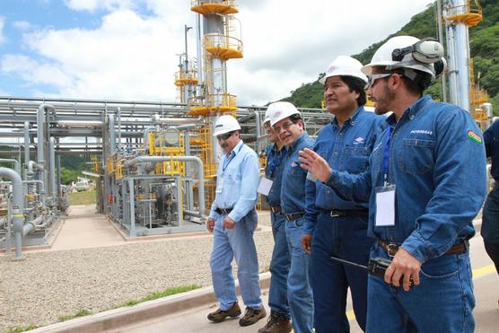 Morales en la planta de gas de Campo Sabalo