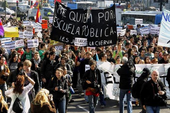 Madrid en el marco de una jornada nacional de protesta contra los recortes en la educación