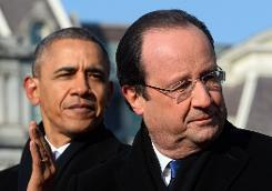 Obana y Hollande, ayer en Washington