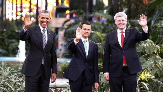 Obama, Peña y Harper, en la Cumbre de Líderes de América del Norte 