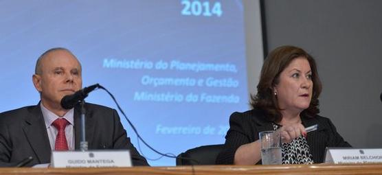 El ministro de Hacienda, Guido Mantega, y la ministra de Planificación, Presupuesto y Gestión, Miriam Belchior