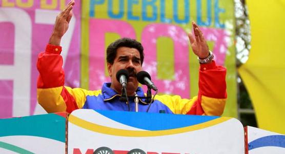 Maduro durante sus discurso frente a motoriizados, ayer en Caracas