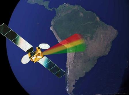 Una ilustración sobre el satelite boliviano
