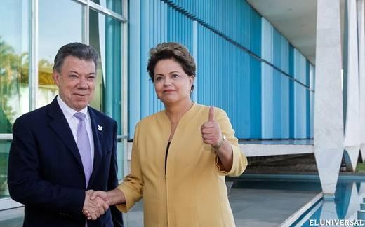 Santos y Dilma, ayer en Brasilia
