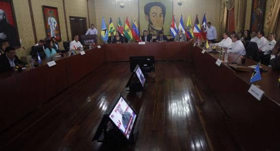 Representantes de Alba reunidos ayer en Caracas