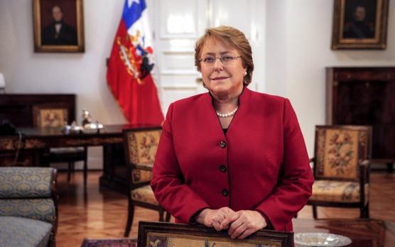 Bachelet fotografiada en La Moneda hace tres días