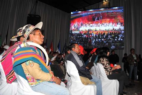 Los dirigentes sindicales de la región, ayer en Cochabamba