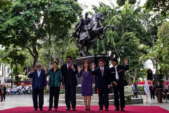 Los mandatarios del Mercosur, ayer en Caracas