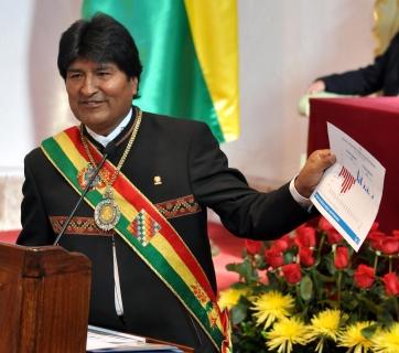 Morales ante los legisladores, ayer en La Paz