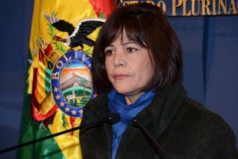 La ministra Amanda Avila, ayer en La Paz