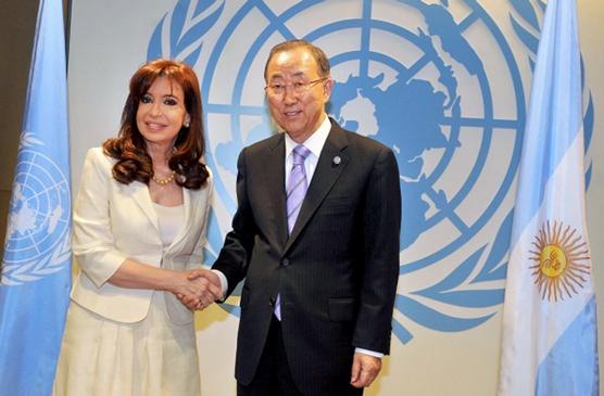 Cristina junto a Ban Ki - moon