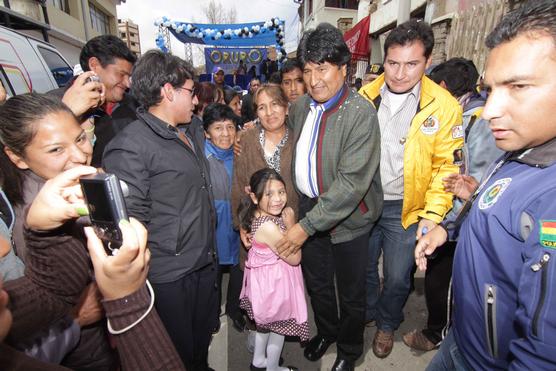 Morales, ayer de campaña en Oruro
