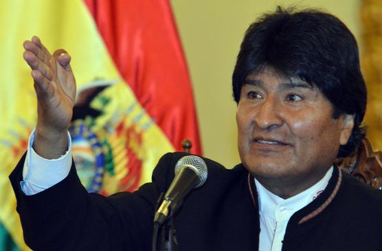Conferencia de prensa, de Evo Morales, ayer en La Paz