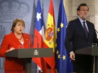 Bachelet y Rajoy, hacen anuncios ayer en Madrid