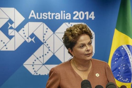 Rousseff habla con la prensa ayer en Brisbane, Australia