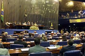 El senado brasileño en el momento de la votación, ayer