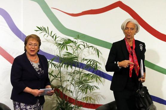Lagarde y Bachelet, en Santiago el sabado