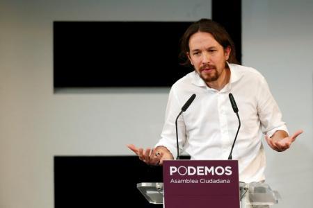 Pablo Iglesias, secretario de Podemos, durante un mitin en Madrid.
