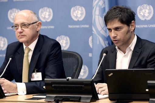 Timermman y Kicillof, durante su exposición ante la ONU