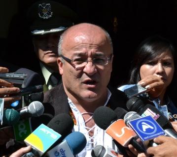 El ministro de Gobierno, Hugo Moldiz, ayer en La Paz