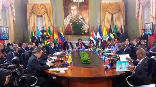 Los lideres reunidos ayer en Caracas