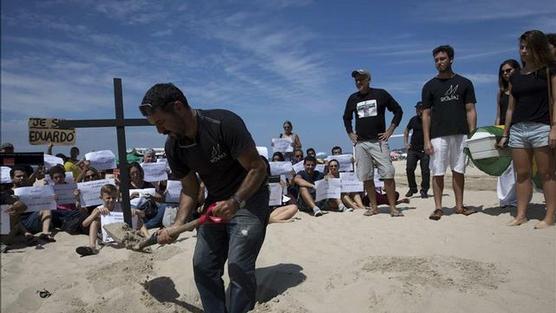 Los activistas se ganaron la playa