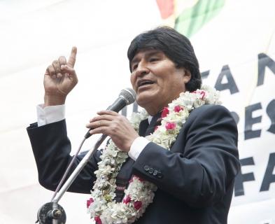 Evo Morales participando ayer en el Desafio