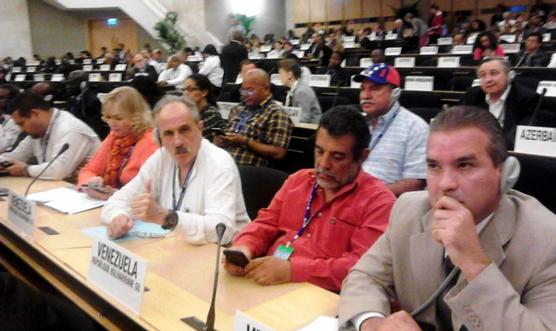 La delegación venezolana en la  104 Conferencia