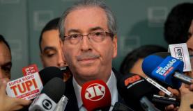 Eduardo Cunha a la salida de la reunión con Dilma, ayer en Brasilia