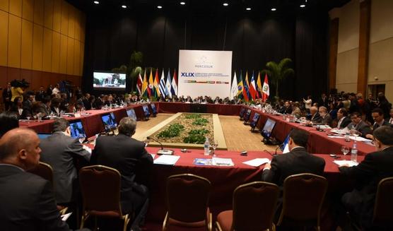 Cancilleres del Mercosur en reunión de apertura, ayer en Asunción