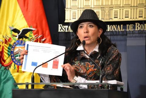 Viceministra de Politica tributaria, Susana Rios, ayer en La Paz