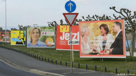 Cartelería en las autopistas alemanas durante la campaña