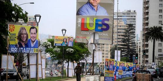 Cartelería de la última campaña electoral chilena