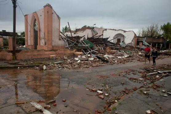 La iglesia de Dolores totalmente destruida por el tornado