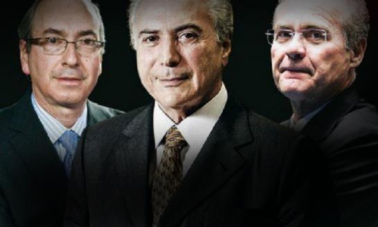 Temer, Calehiro y Cunha, trio de corruptos procesados