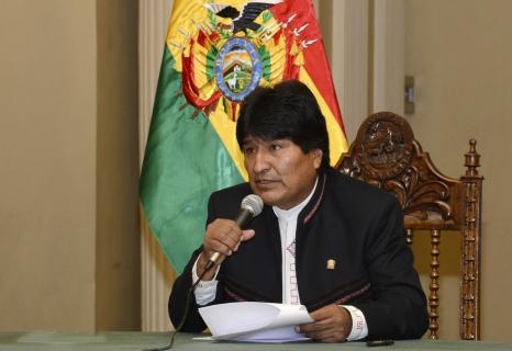 Morales hace el anuncio, ayer en La Paz