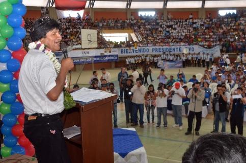 Morales habla ante los campesinos en Tarata, ayer