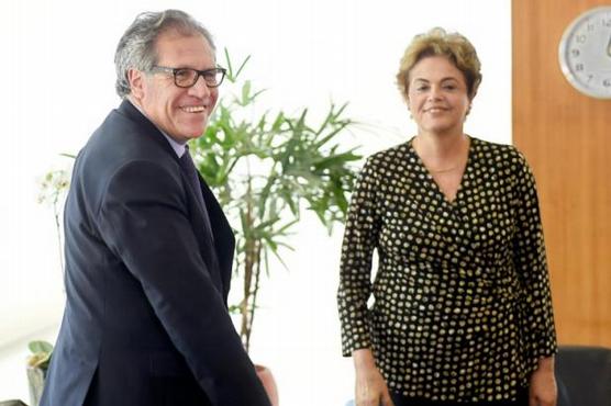  Dilma Rousseff recibe al secretario general de la OEA, el uruguayo Luis Almagro. ayer en Brasilia