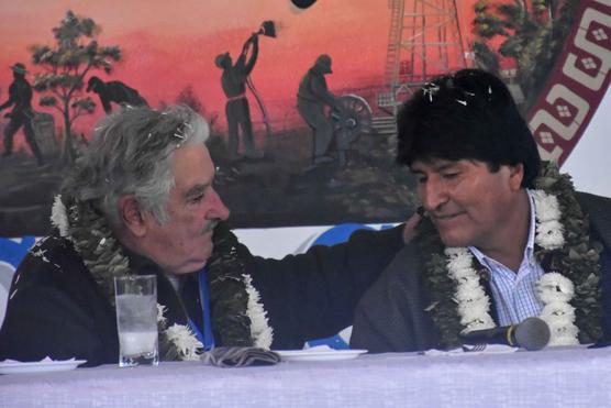 Mujica y Morales, ayer en La Paz