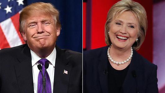 Trump y Clinton en campaña