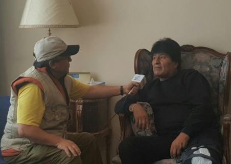 Morales durante la entrevista