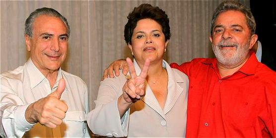 Temer antes de la traición a Dilma y Lula juntos
