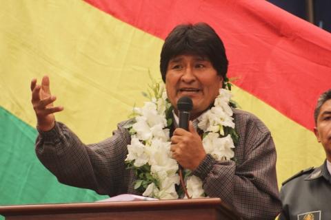 Evo Morales durante un acto este viernes en La Paz