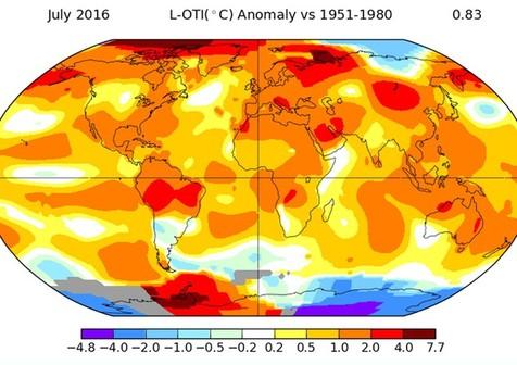 ulio 2016, el mes más cálido de la historia.
