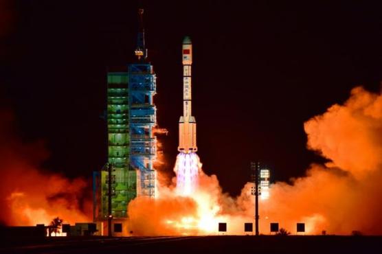 El laboratorio espacial chino Tiangong-2 es lanzado desde Jiuquan, en China