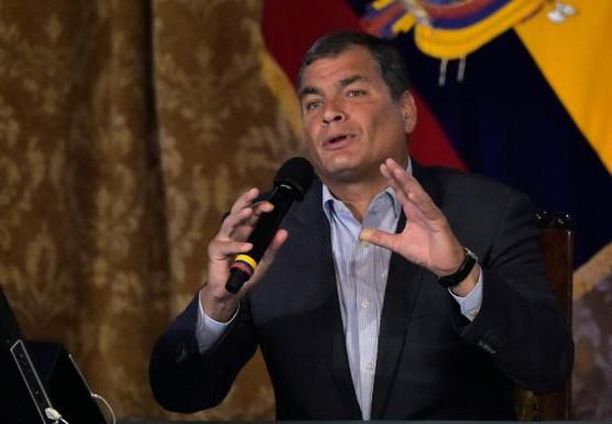 El presidente de Ecuador, Rafael Correa, en una conferencia de prensa en Quito, ayer