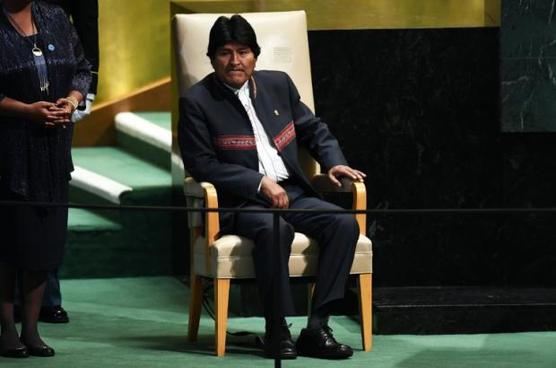 Evo Morales espera su turno para hablar en la ONU