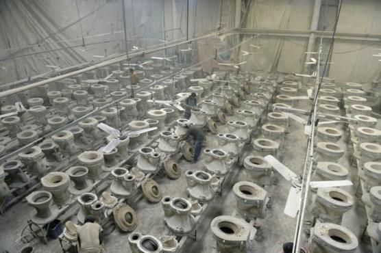 Una fábrica de inodoros en Morbi, India
