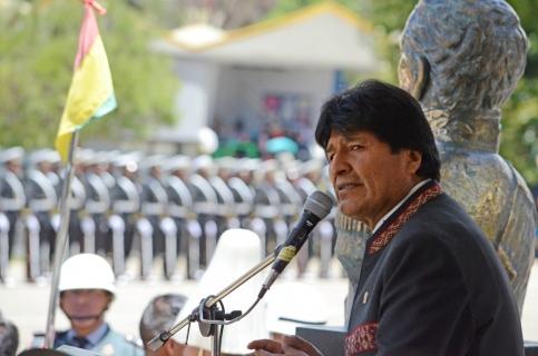 Morales durante un acto ayer en La Paz