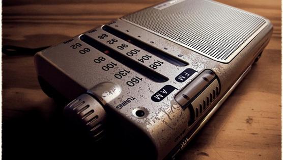 Antiguo aparato de radio con frecuencia AM/FM